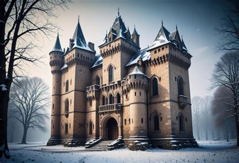 Premium Photo The Haunting Beauty Of An Abandoned Castle In Winter