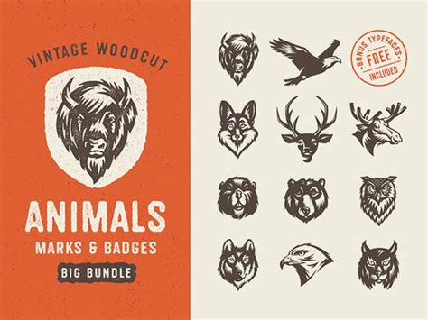 Free animal vector badge templates — download PSD logos