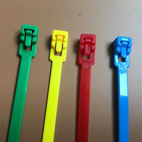 200mm Releasable Cable Ties Colored Plastics Reusable Cable Ties UL