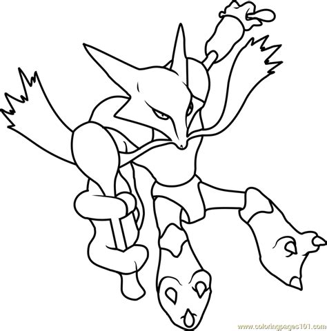 Alakazam Pokemon Coloring Page Free Pokémon Coloring Pages