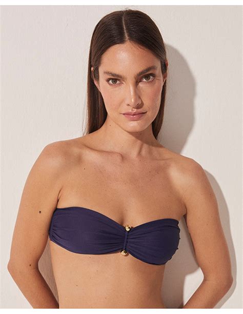 Top Bikini Media Veleiro Azul Marinho Designer Agua De Coco