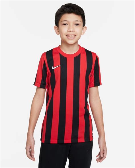 Camiseta Nike Striped Division Iv Ni O Cw Roja Y Negra