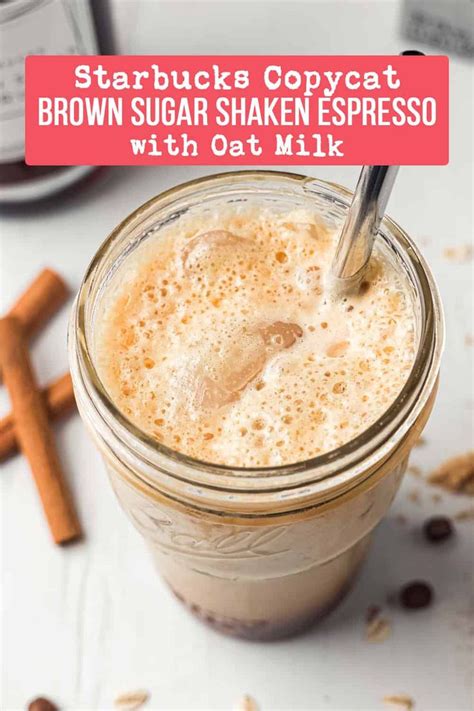 Starbucks Copycat Brown Sugar Shaker Espresso With Oat Milk In A Mason Jar