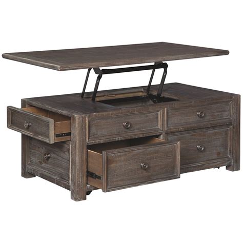 Ashley Furniture Wyndahl Lift Top Coffee Table in Rustic Brown | Cymax ...