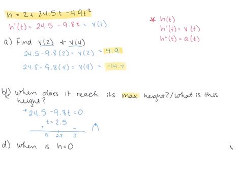 Solved The Height In Meters Of A Projectile Shot Vertically Upward