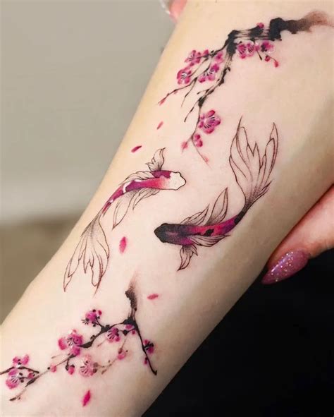 Update Koi Fish With Cherry Blossoms Tattoo Super Hot In Coedo Vn