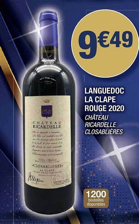 Promo Languedoc La Clape Rouge Ch Teau Ricardelle Closabli Res