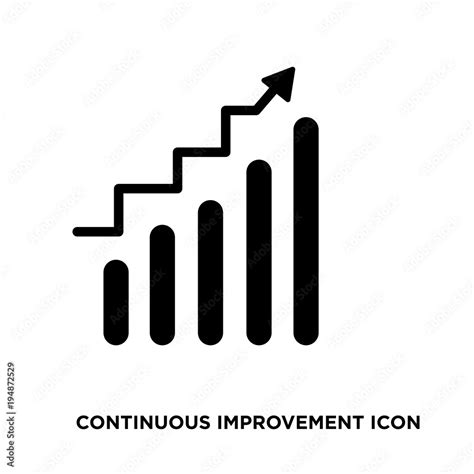 Continuous Improvement Icon Flat Vector Sign Isolated On White