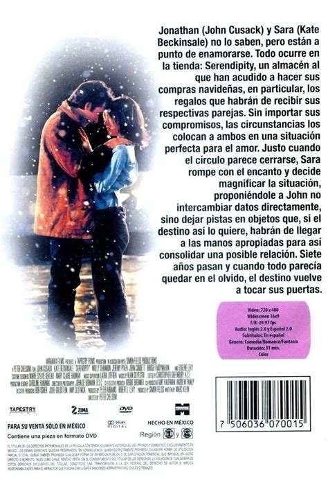 Se Ales De Amor Dvd Serendipity Peter Chelsom John Cusack