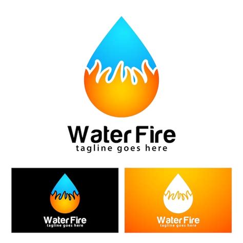 Premium Vector Water Fire Logo Design Template