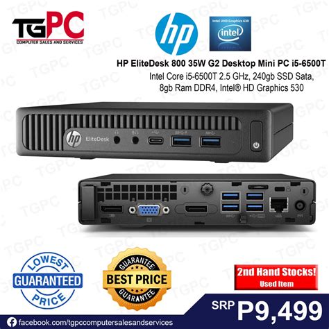 Hp Elitedesk 800 35w G2 Desktop Mini Pc I5 6500t 8gb Ram 240gb Ssd Sata Shopee Philippines