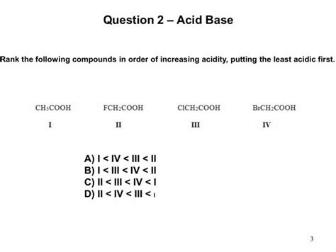 Solved Rank The Following Compounds In Order Of Increasing