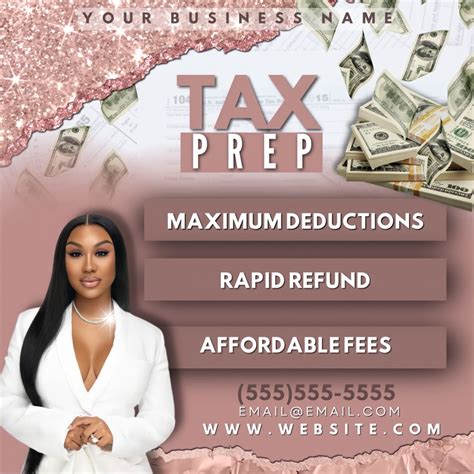 Tax Preparation Business Flyer Editable Template Etsy