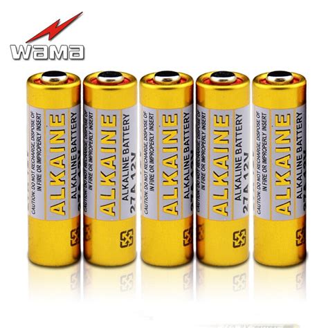 5 uds 27A 12V batería alcalina seca 27AE 27MN A27 para timbre de puerta