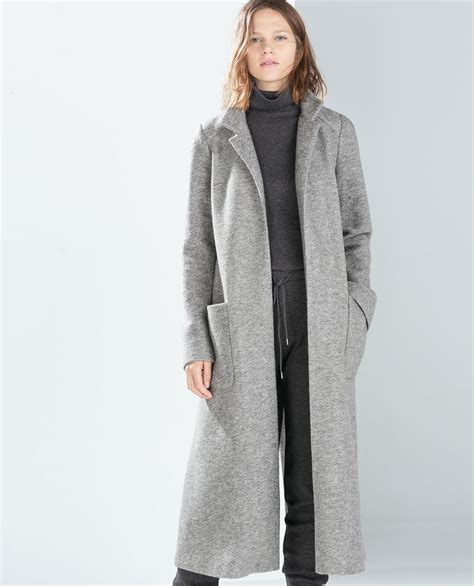 Long Coat Trf New This Week Zara United States Long Grey Coat Long Coat Coat