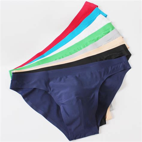 Men S Briefs Ice Silk Seamless Sexy Gay Short Pants Underwear Low Waist Seluar Dalam Lelaki