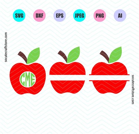 Split Apple Svg Apple Svg File Dxf File Png File Clipart Digital