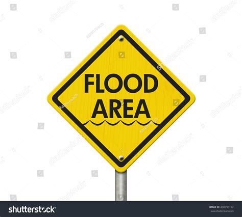 Yellow Warning Flood Area Highway Road Stock Illustration 498796132 ...