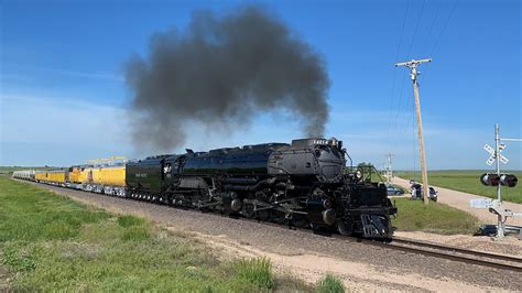 Union Pacific Big Boy 4014 Steam Train Accelerates North Out Of Egbert