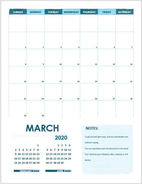 Calendar-Template-2020-08 | Word Templates for Free Download