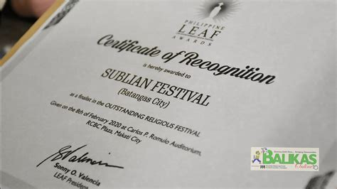 Sublian Festival, kinilala bilang most outstanding religious festival - Balikas News Network