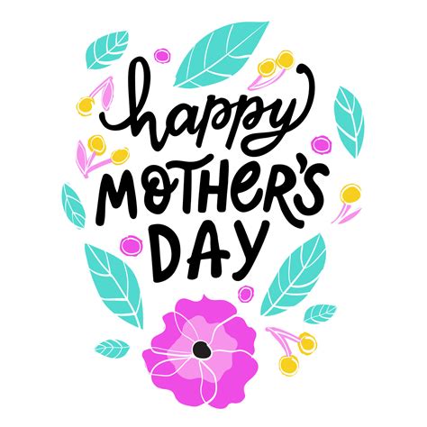 Happy Mothers Day Hand Written Lettering For Mothers Day Greeting Card