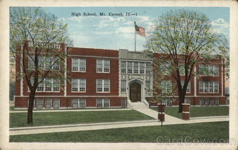 High School Mount Carmel, IL Postcard