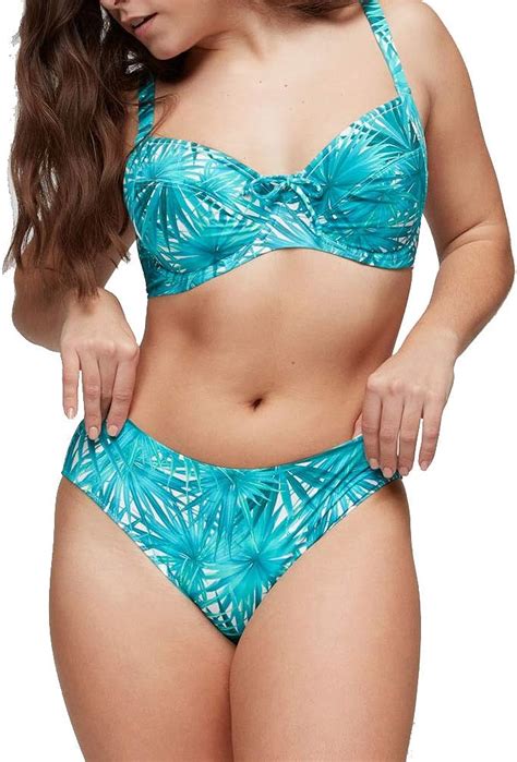 Bikini ohne Schaumstoff und breiter Höschen Grün 85C Amazon de