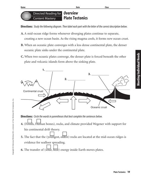 Plate Tectonics Worksheet Answer Key — db-excel.com