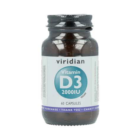 Viridian Vitamin D3 Vegan 2000 IU 50 mcg 60 gélules PharmaMarket