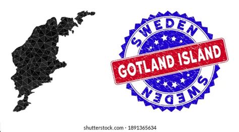 Gotland Island Map Polygonal Mesh Filled Stock Vector Royalty Free