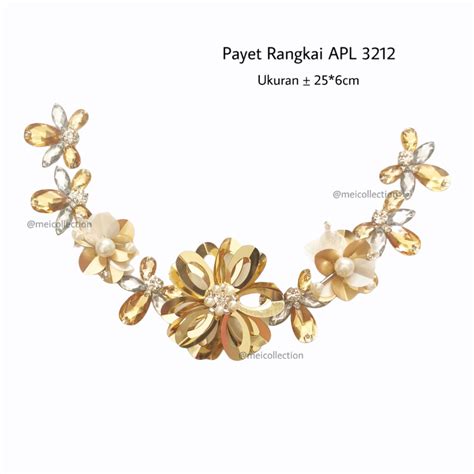 Jual Payet Rangkai Bunga 3d Apbr Kompilasi Gold Bunga Jahit Shopee