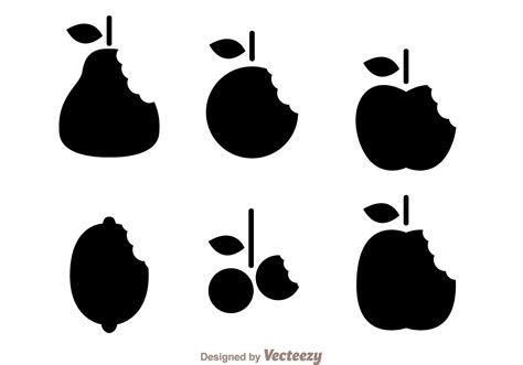 Silhouette Fruits Bite Mark Vectors - Download Free Vector Art, Stock ...