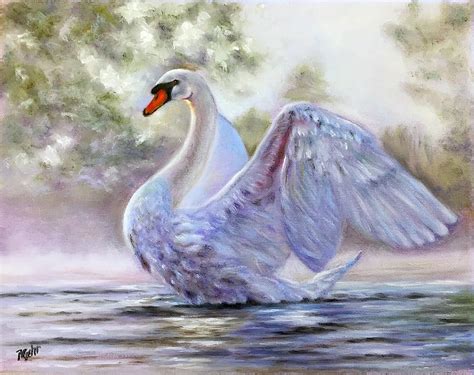 Swan Lake Painting By Dr Pat Gehr