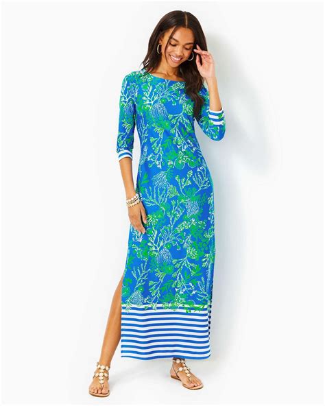 Lilly Pulitzer Upf 50 Chillylilly Seralina Maxi Dress In Blue Lyst