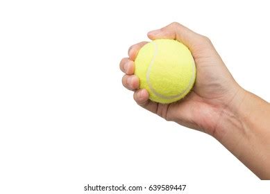 Hand Holding Tennis Ball Isolated On Stock Photo Shutterstock