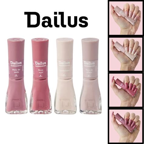 Dailus Esmalte Queridinhos Kit 4 Esmaltes Tons Nude Rosa Queimado 8ml Shopee Brasil