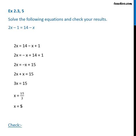 Ex 23 5 Solve 2x 1 14 X Chapter 2 Ncert Maths Teachoo