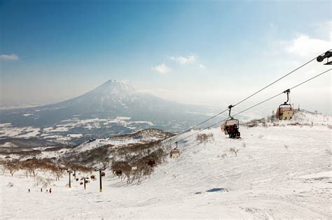 Ski Lift Niseko Village Ski Resort Hokkaido Japan Stock Photo