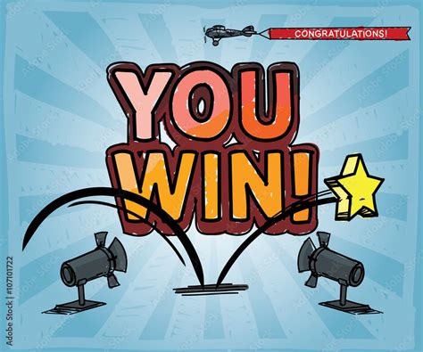 You Win hand drawn illustration. Stock Vector | Adobe Stock