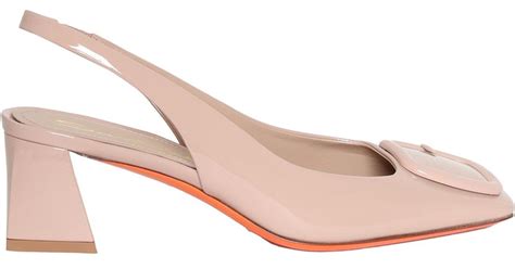 Santoni Medium Heel Slingbacks In Pink Lyst