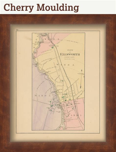 ELLSWORTH, Maine 1890 Map, Replica or GENUINE ORIGINAL