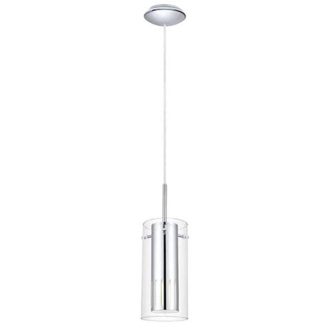 Eglo Pinto 1 492 In X 59 In H 1 Light Chrome Mini Pendant Light With Clear Glass Shade 91326a