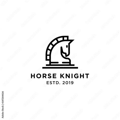 Horse Knight Logo Design Inspiration Stock Vector | Adobe Stock