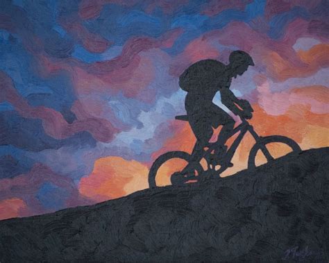 Mountain Bike Art Print Cycling Art Print Velo Vibrancy Mountain Biking