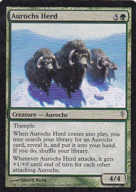 1x Foil Aurochs Herd Magic The Gathering Mtg Foil Coldsnap Ebay