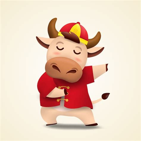 Premium Vector Happy Chinese New Year Ox Zodiac Cute Cow Character