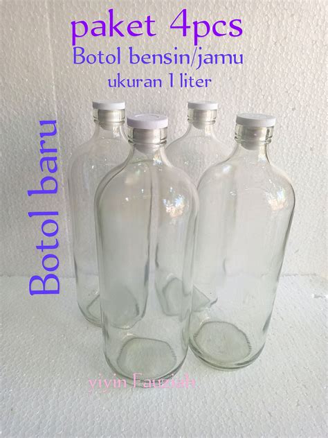 Botol Bensin Paket Pcs Botol Jamu Plus Tutup Botol Boles Botol Kaca