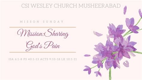 Csi Wesley Church Musheerabad Sunday Worship Service 01 August 2021