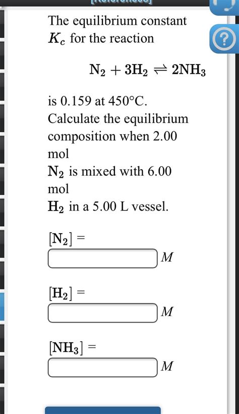 Answered The Equilibrium Constant K For The Bartleby